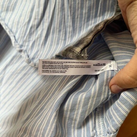 Urban Outfitters out from under blue striped Plaid Shirt - Picture 7 of 8